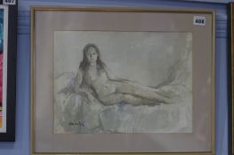 Alf O'Brien 1912-1988 Watercolour signed 'Female Nude' 25.5x35cm