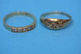 2 18ct gold and diamond rings