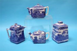 Four pieces of Ringtons blue and white