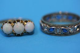 18ct Opal set ring and a 9ct gold ring