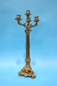 A brass four sconce candelabra