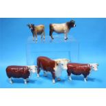 A Beswick 'Hereford Bull' 1363a, Two 'CH of Champi