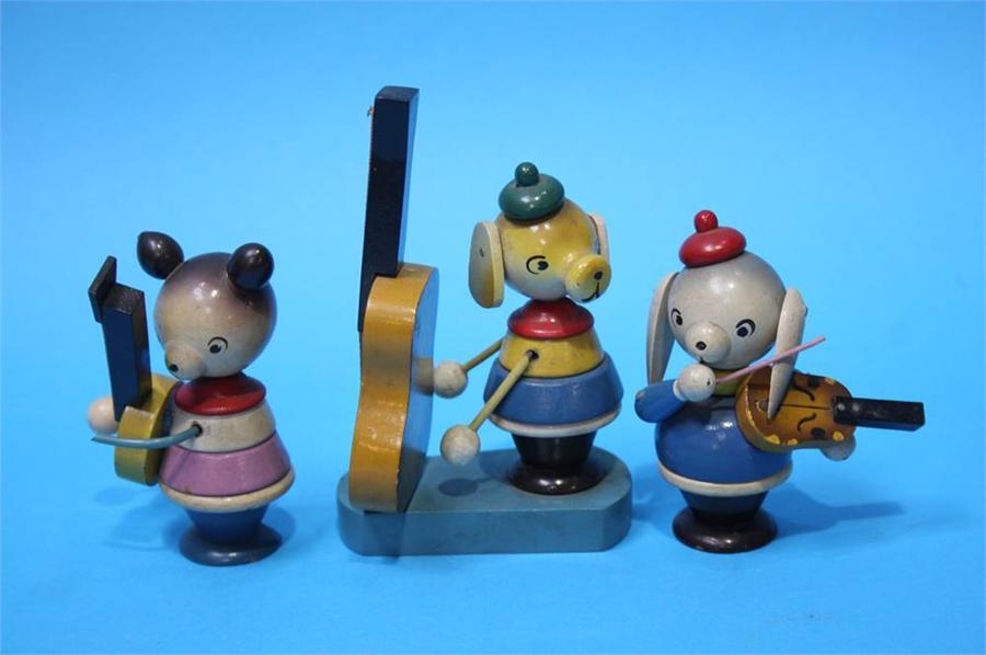 A Circa 1930's painted wooden animal band (6) - Image 2 of 3