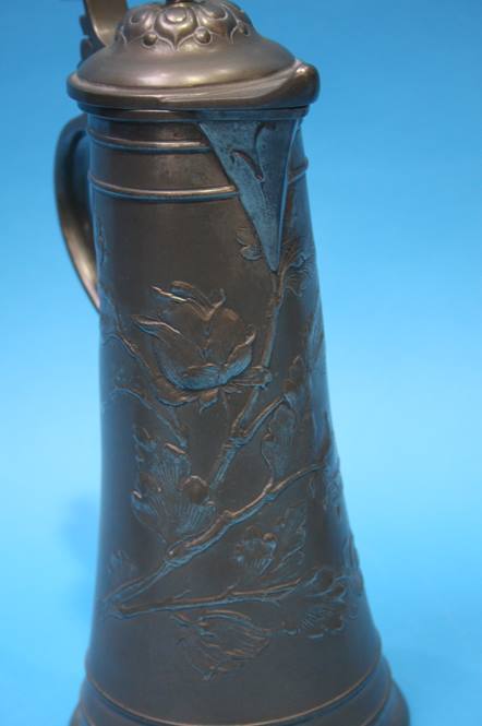 Two German Pewter Steins and a pottery Stein - Image 12 of 12