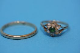9ct Gold wedding ring and 1 other
