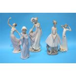 Five various Lladro and Nao figures