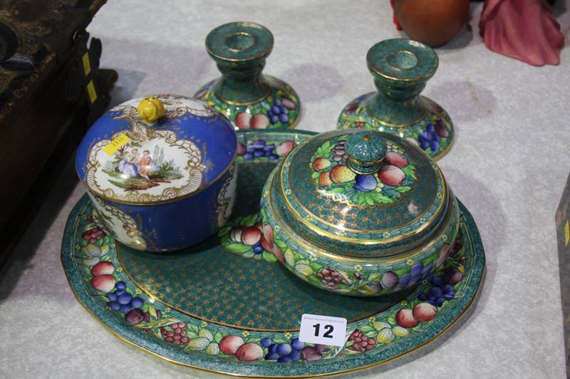 Part Minton dressing table set etc.