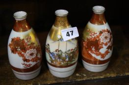 3 Oriental vases
