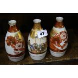 3 Oriental vases