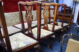 Set of four mahogany chairs