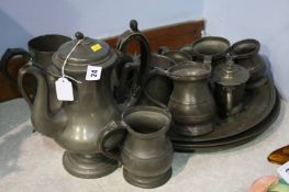 Assorted pewter