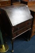 Oak chest of drawers and a bureau