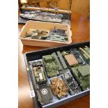 Various model tanks and boats