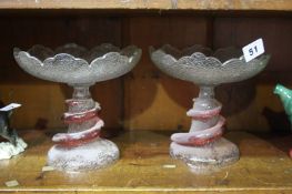 Pair of glass tazza's