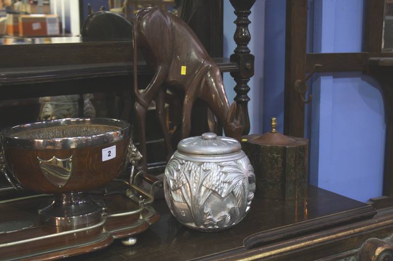 Oak serving tray, fruit bowl etc. - Image 4 of 4