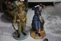 2 Royal Doulton figurines 'Homeguard' and 'W.A.A.F