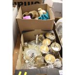 2 Boxes assorted, silver plate etc.