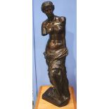 A late 19th century bronze figure of the 'Venus De Milo' 86cm height