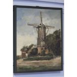 Hendrik Cornelis Kranenburg (1917-1987), Oil on canvas, signed, 'Windmill' 59 x 49cm