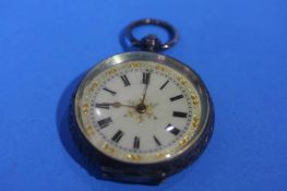 A Continental silver ladies pocket watch