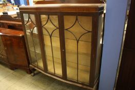 Mahogany bow front china cabinet