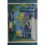 Lithograph, signed, limited edition 25/175, 'Abstract view', 68 x 53cm