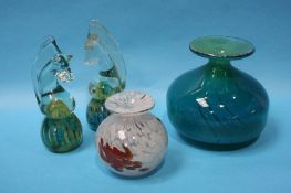 Four pieces of Mdina glass