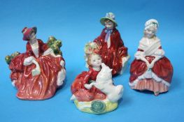 Four Royal Doulton figures 'Lydia', 'Peggy', 'Linda' and 'Home again'
