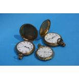 Three gold plated Gentlemans pocket watches