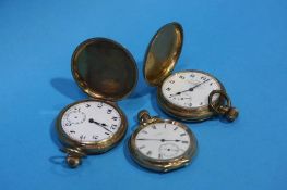 Three gold plated Gentlemans pocket watches