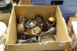 Assorted silver plate, tea set etc.