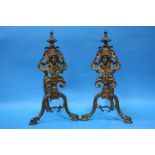 Pair of brass fire dogs