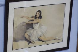 Water colour signed 'Russian ballet dancer' 41 x 59cm