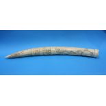 A carved Ivory tusk etc.