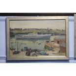 Alan Reid Cook (1920 - 1974), pair, oil on board, signed 'Dock side on the Tyne' 49 x 75cm