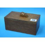 An oak Robert 'Mouseman' Thompson cigar box