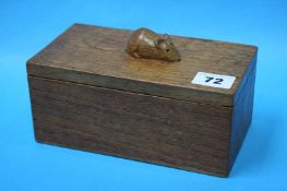 An oak Robert 'Mouseman' Thompson cigar box