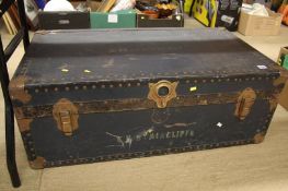 Trunk containing assorted railway items