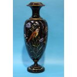 Large hand enameled Victorian vase