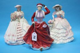 Royal Doulton figure 'Helena' and 2 Coalport figures