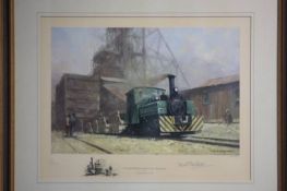 Two signed David Shepherd railway prints 28 x 36cm