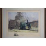 Two signed David Shepherd railway prints 28 x 36cm