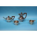 A Walker and Hall four piece silver plated tea set