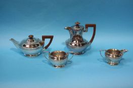 A Walker and Hall four piece silver plated tea set