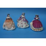 Three Coalport figures