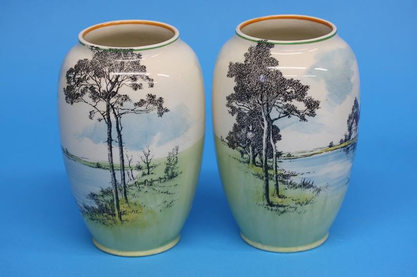 A pair of Royal Doulton vases, numbered 7965 and a Limited edition 'The Regency coach' jug (3) - Image 2 of 7