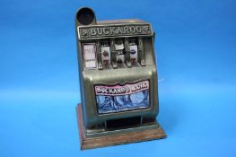 A Buckaroo Bank slot machine money box