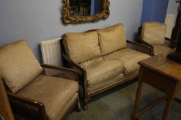 A Bergere three piece suite