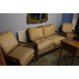 A Bergere three piece suite