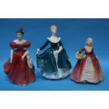 Three Royal Doulton figures 'Winsome', 'Janet' and 'Janine'